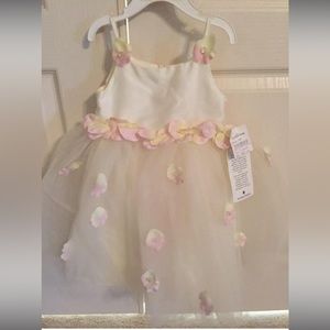 NWT Rosetta Millikan Pastel Yellow & Pink Formal Dress 2T